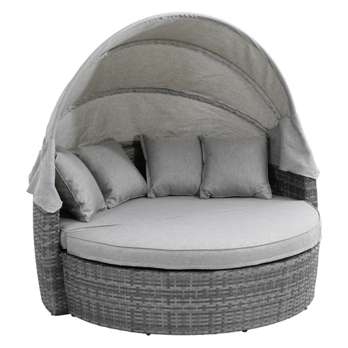 GREEMOTION Loungesofa Bali, Polyrattan, grau, inkl. Auflagen