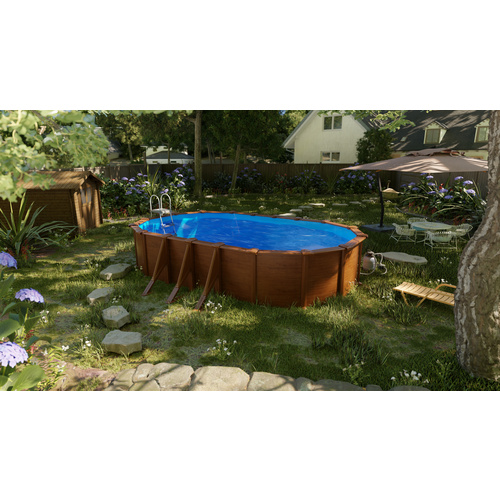 GRE Ovalpool, Holzoptik, BxHxL: 375 x 12... GRE Ovalpool, Holzoptik, BxHxL: 375 x 12...