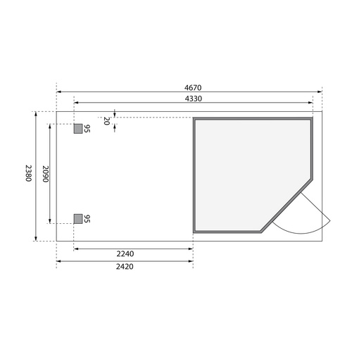 KARIBU Gartenhaus »Schwandorf 3«, BxT:...