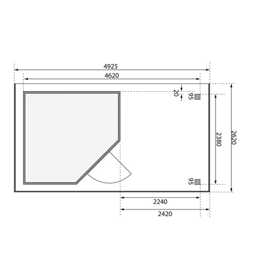 KARIBU Gartenhaus »Schwandorf 5«, BxT:...