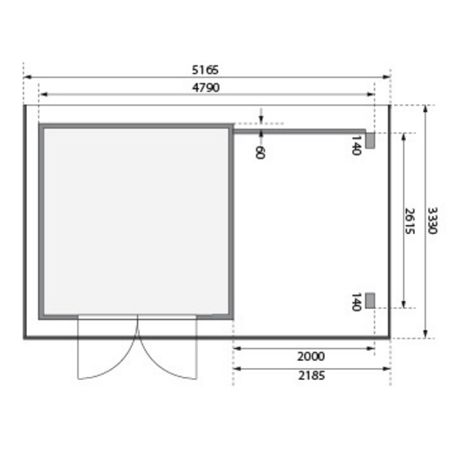 KARIBU Gartenhaus »Trittau 3«, BxT: 47...