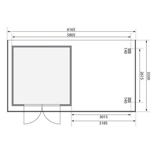 KARIBU Gartenhaus »Trittau 3«, BxT: 58...