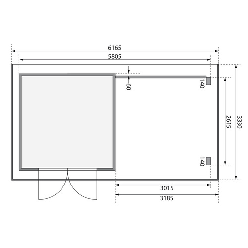 KARIBU Gartenhaus »Trittau 3«, BxT: 58...