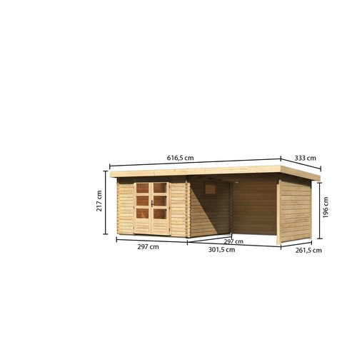 KARIBU Gartenhaus »Trittau 3«, BxT: 58...