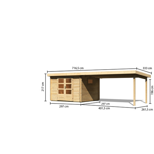 KARIBU Gartenhaus »Trittau 3«, BxT: 68...