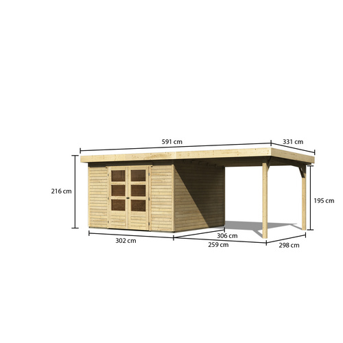 KARIBU Gartenhaus »Askola 6«, BxT: 557...