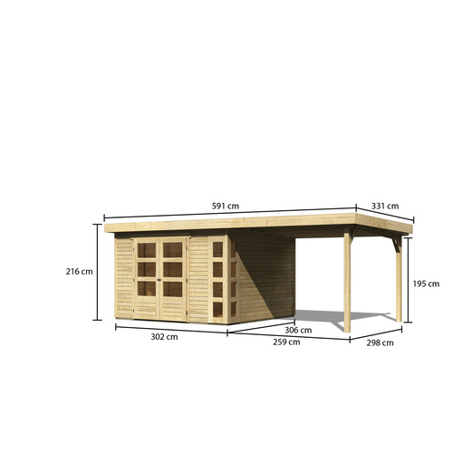 KARIBU Gartenhaus »Kerko 6«, BxT: 595,...