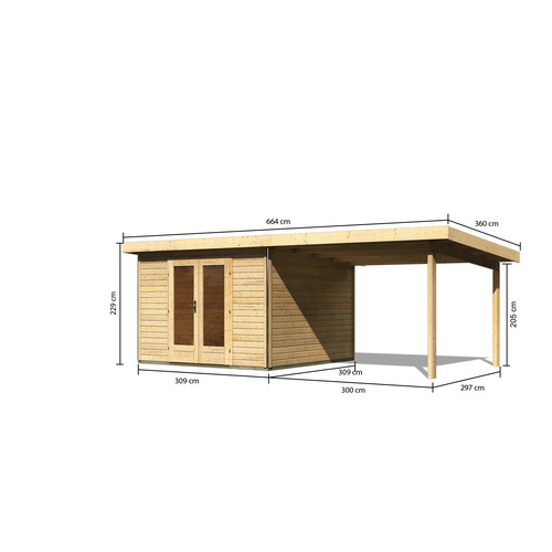 KARIBU Gartenhaus »Radeburg 1«, BxT: 6...