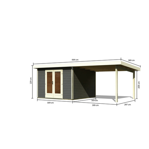 KARIBU Gartenhaus »Radeburg 1«, BxT: 6...