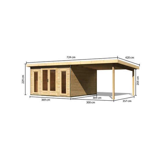 KARIBU Gartenhaus »Radeburg 3«, BxT: 6...