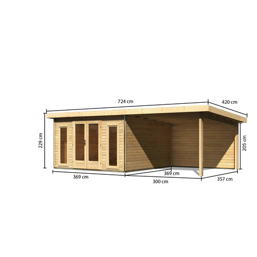 KARIBU Gartenhaus »Radeburg 3«, BxT: 6...