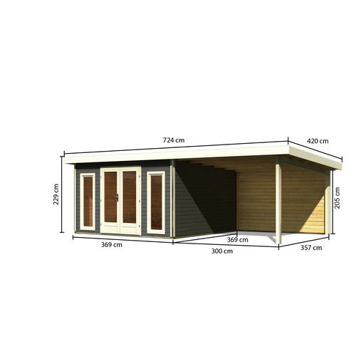 KARIBU Gartenhaus »Radeburg 3«, BxT: 6...