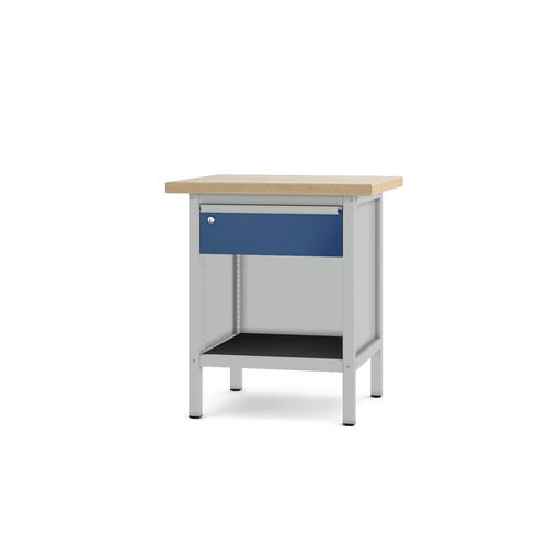Pador Werkbank 75 cm mit 1 Schublade Lichtgrau-Enzianblau