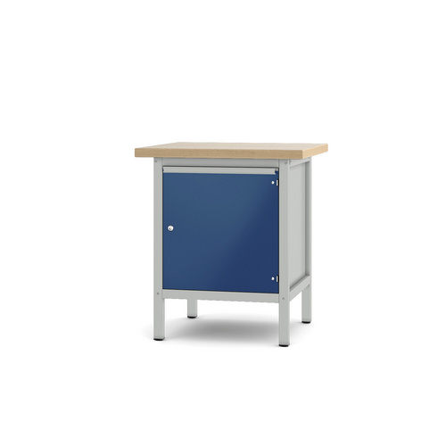 Pador Werkbank Baureihe 1 - 1 Tür 75 cm Lichtgrau-Enzianblau