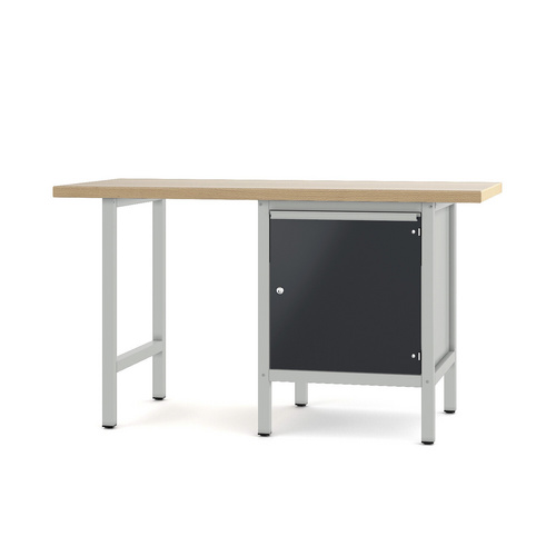 Pador Werkbank Baureihe 1 - 1 Tür 150 cm Lichtgrau-Anthrazitgrau
