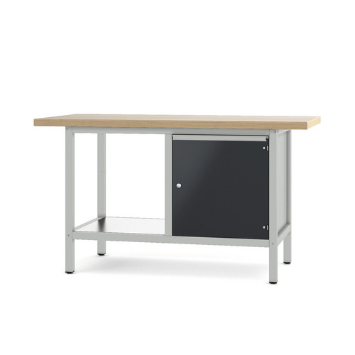 Pador Werkbank Baureihe 2 - 1 Tür 150 cm Lichtgrau-Anthrazitgrau