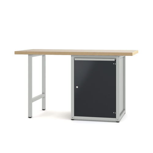 Pador Werkbank Baureihe 4 - 1 Tür 150 cm Lichtgrau-Anthrazitgrau
