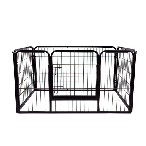 PawHut Welpenauslauf, Stahl, Länge: 129 cm - schwarz