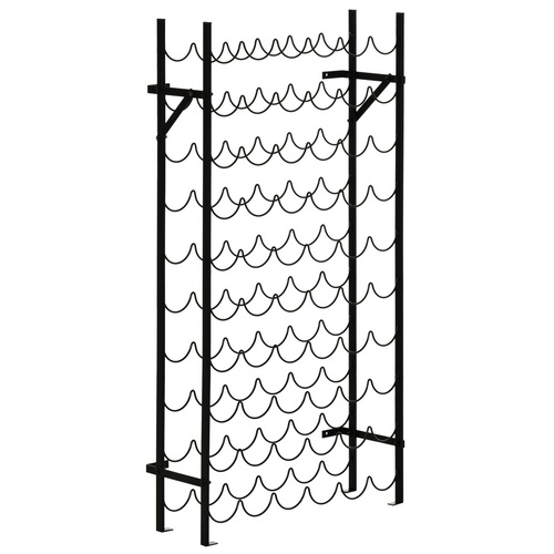 Homcom Schwarz - Weinregal Weinständer Flaschenregal 60 Flaschen Wandbefestigung Metall - Image 3