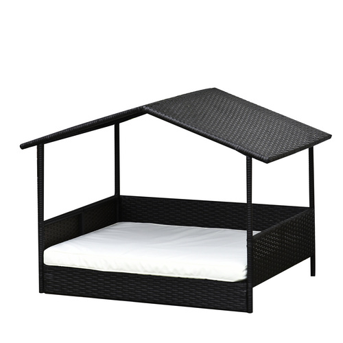 PawHut Hundehaus, Kunststoff, Länge: 98 cm - braun