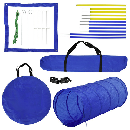 PawHut Agility Ausrüstung, gelb/blau, für Hunde - bunt