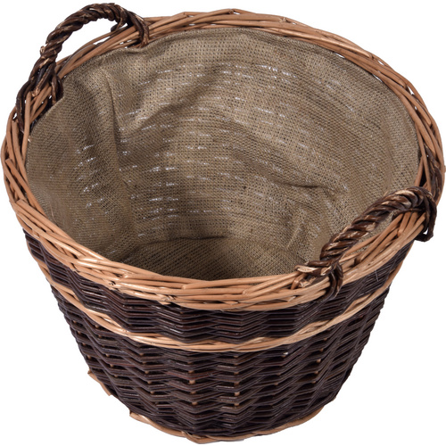 DOBAR Kaminholzkorb, rund, ØxH: 50 x 40 cm, Weide/Jute - braun (Rabatt: 18 %)