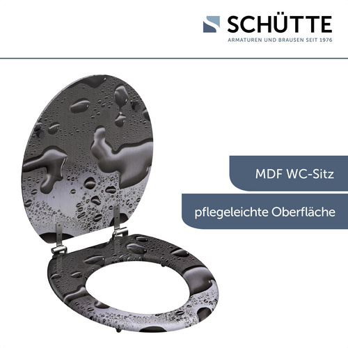 SCHÜTTE WC-Sitz »Grey Steel«, MDF, oval - grau