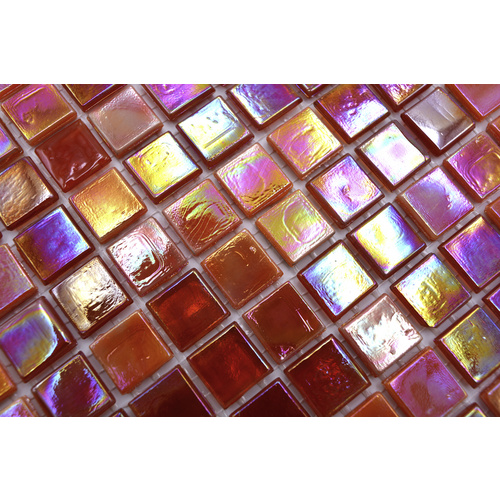Thumbnail - HuH Mosaik Mosaikmatte »Goldstar«, BxL: 31,7 x 31,7 cm, Glas - rot