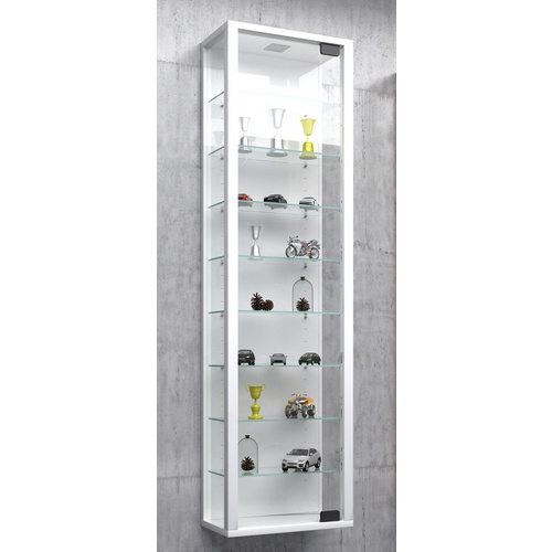 VCM Vitrine »Stano Maxi«, inkl. LED-Beleuchtung, BxH: 33 x 113 cm, Holzwerkstoff/Glas - weiss