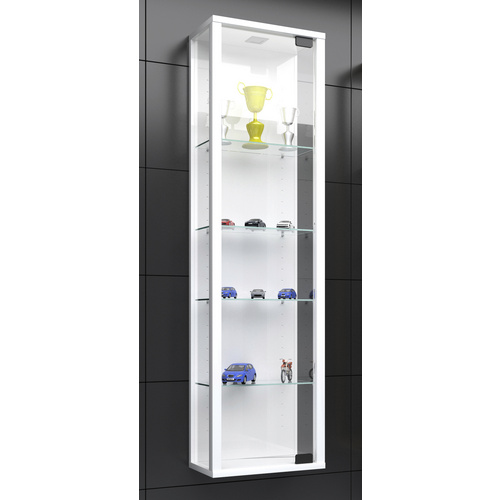 VCM Vitrine »Stano Mini«, mit LED-Beleuchtung, BxH: 33 x 113 cm, Holzwerkstoff/Glas - weiss