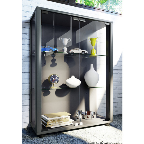 VCM Vitrine »Sintalo«, BxH: 60 x 80 cm, Holzwerkstoff/Glas - silberfarben