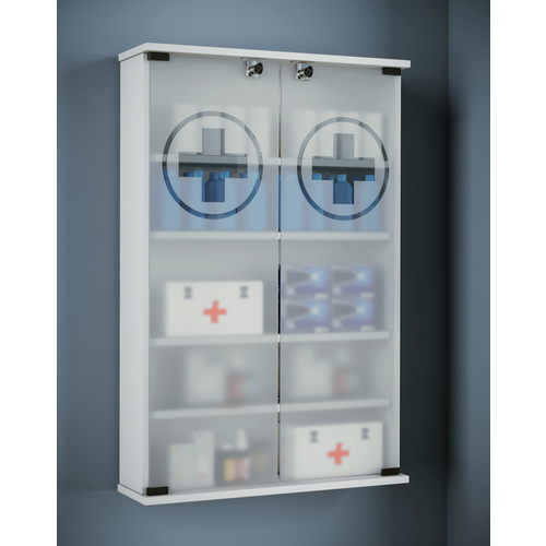 Thumbnail - VCM Medizinschrank »Janula«, BxHxL: 17,2 x 91 x 60 cm, Holzwerkstoff - weiss
