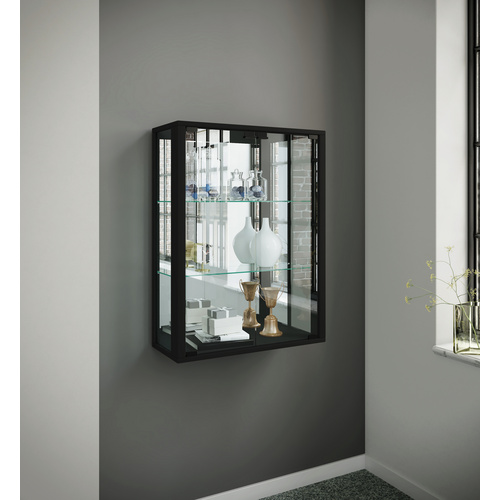 VCM Vitrine »Udina«, BxH: 60 x 80 cm, Holzwerkstoff/Glas - schwarz