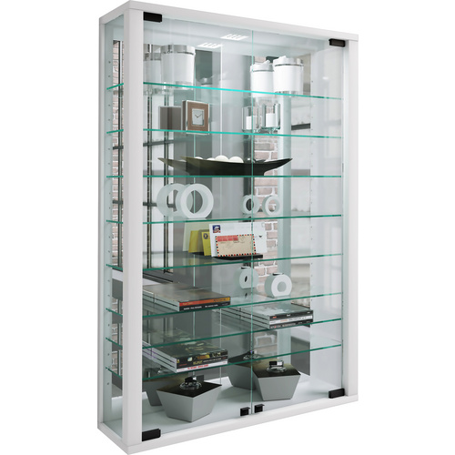 VCM Vitrine »Vitrosa«, mit LED-Beleuchtung, BxH: 59 x 91,3 cm, Holzwerkstoff/Glas - weiss