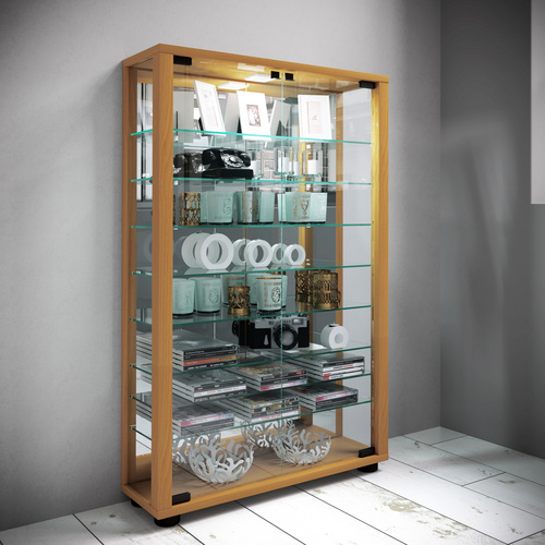 VCM Vitrine »Lumo«, BxH: 59 x 91,3 cm, Holzwerkstoff/Glas - braun