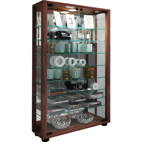 VCM Vitrine »Lumo«, mit LED-Beleuchtung, BxH: 59 x 91,3 cm, Holzwerkstoff/Glas - braun