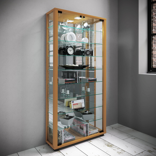 VCM Vitrine »Lumo«, BxH: 59 x 114,8 cm, Holzwerkstoff/Glas - braun