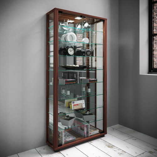 VCM Vitrine »Lumo«, BxH: 59 x 114,8 cm, Holzwerkstoff/Glas - braun