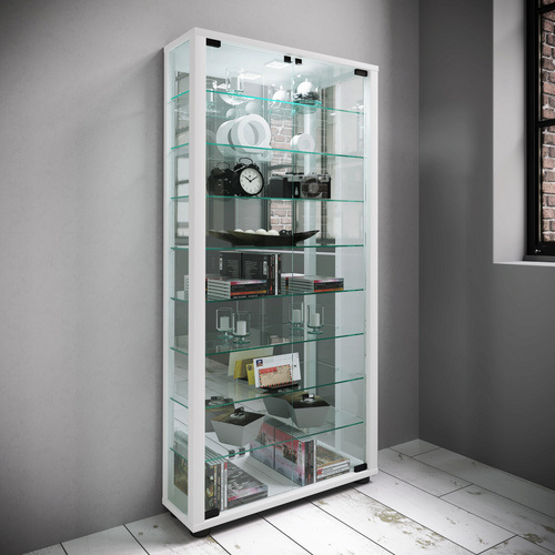 VCM Vitrine »Lumo«, BxH: 59 x 114,8 cm, Holzwerkstoff/Glas - weiss