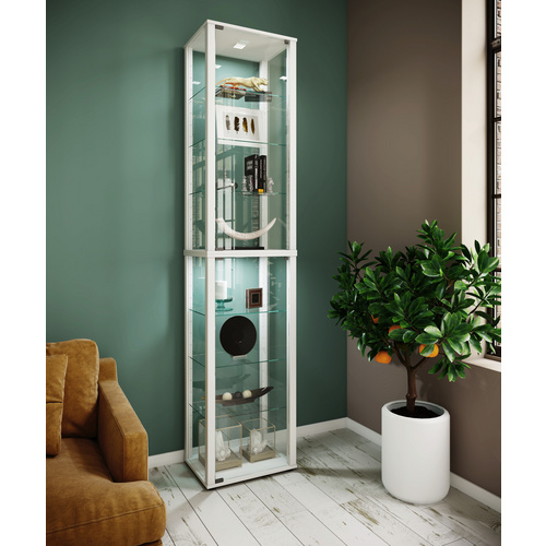 VCM Vitrine »Kavisa«, BxH: 50 x 227 cm, Holzwerkstoff/Glas - weiss