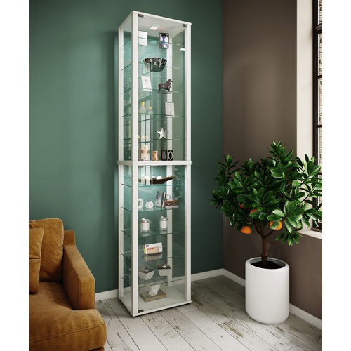 VCM Vitrine »Kavisa«, BxH: 50 x 227 cm, Holzwerkstoff/Glas - weiss