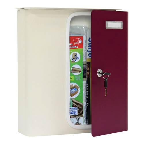 Thumbnail - Rottner Tresor Briefkasten »Parcel Keeper«, weiß|berry, Stahl, (B x H:) 29,5 x 35,7 cm - weiss