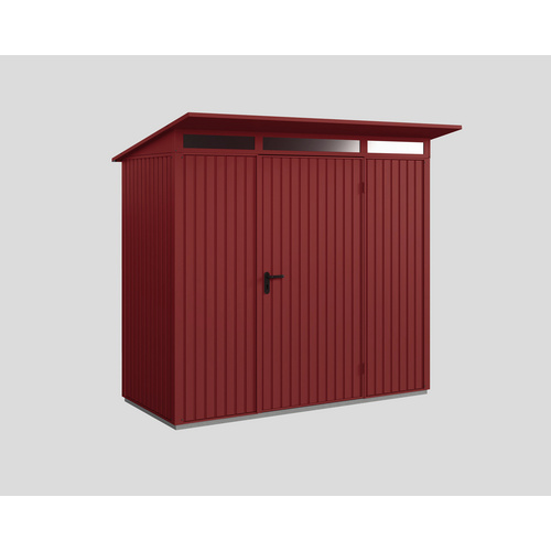 Ecostar Gerätehaus »Trend-P«, Metall, BxHxT: 238 x 228,6 x 107,8 cm (Außenmaße inkl. Dachüberstand) – rot