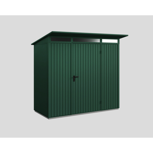 Ecostar Gerätehaus »Trend-P«, Metall, BxHxT: 238 x 228,6 x 107,8 cm (Außenmaße inkl. Dachüberstand) – gruen