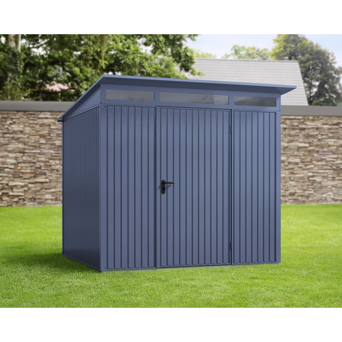 Ecostar Gerätehaus »Trend-P«, Metall, BxHxT: 238 x 232,3 x 238 cm (Außenmaße inkl. Dachüberstand) – blau