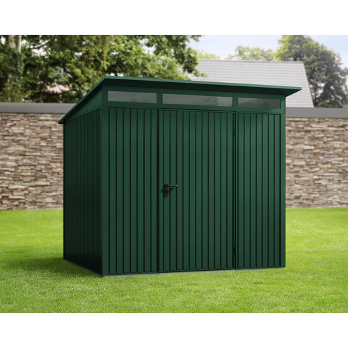 Ecostar Gerätehaus »Trend-P«, Metall, BxHxT: 238 x 232,3 x 238 cm (Außenmaße inkl. Dachüberstand) – gruen