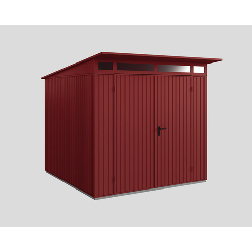 Ecostar Gerätehaus »Trend-P«, Metall, BxHxT: 238 x 232,3 x 238 cm (Außenmaße inkl. Dachüberstand) – rot