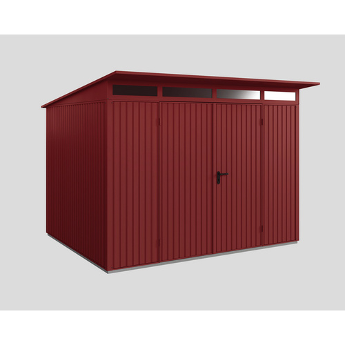 Ecostar Gerätehaus »Trend-P«, Metall, BxHxT: 302,8 x 232,3 x 238 cm (Außenmaße inkl. Dachüberstand) – rot