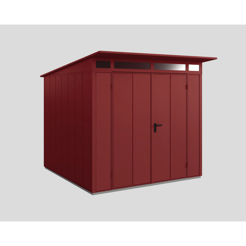 Ecostar Gerätehaus »Elegant-P«, Metall, BxHxT: 238 x 232,3 x 238 cm (Außenmaße inkl. Dachüberstand) – rot