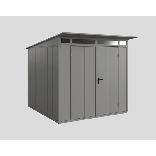 Ecostar Gerätehaus »Elegant-P«, Metall, BxHxT: 238 x 232,3 x 238 cm (Außenmaße inkl. Dachüberstand) – grau